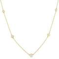 1/2 Ctw Bezel Set Round Cut Diamond Station Necklace in 14K Yellow Gold