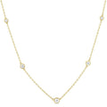 Lilith Marigold Bezel Set Graduated Diamond Station Necklace