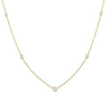 1/4 Ctw Bezel Set Round Cut Diamond Station Necklace in 14K Yellow Gold