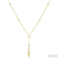 1/2 Ctw Paperclip Bezel Set Round Cut Diamond Station Necklace in 14K Yellow Gold