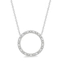 1/2 Ctw Circle Baguette and Round Cut Diamond Pendant With Chain in 14K White Gold
