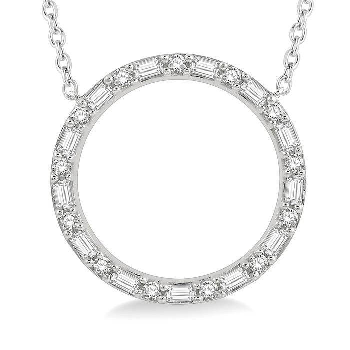 Artemis Bramble Circle Baguette Diamond Pendant
