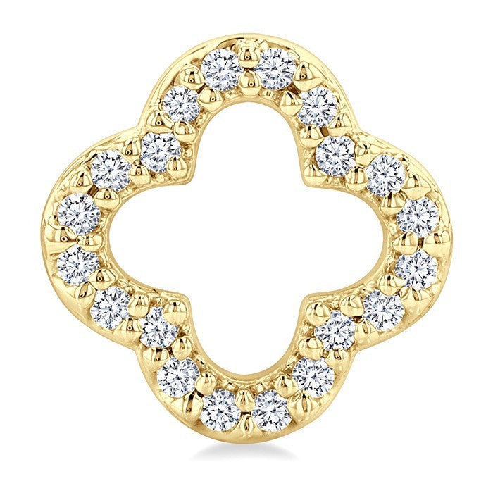 1/6 Ctw Petite Clover Round Cut Diamond Fashion Stud Earrings in 10K Yellow Gold