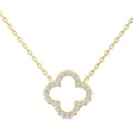 1/8 Ctw Petite Clover Round Cut Diamond Fashion Pendant With Chain in 10K Yellow Gold