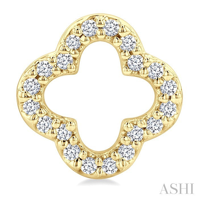 1/6 Ctw Petite Clover Round Cut Diamond Fashion Stud Earrings in 10K Yellow Gold