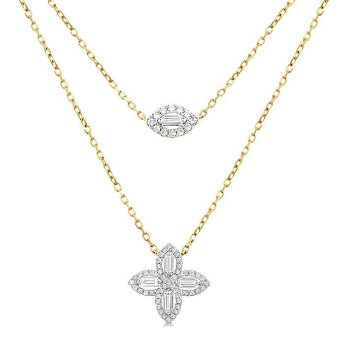 Floral Layered Diamond Necklace