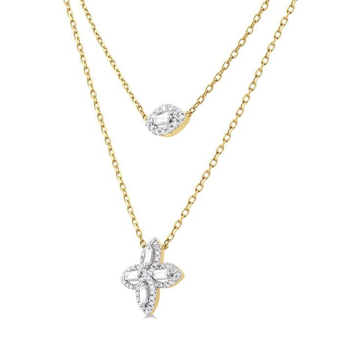 Floral Layered Diamond Necklace
