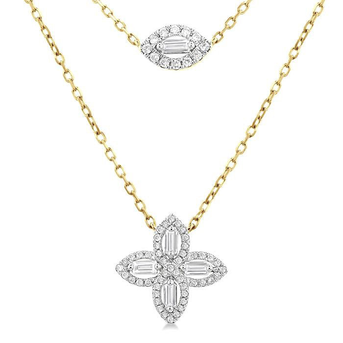 Floral Layered Diamond Necklace