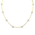 Round Shape Bar Link Shine Bright Diamond Necklace