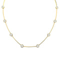 1 1/2 Ctw Shine Bright Circular Mount & Bar Link Round Cut Diamond Choker Necklace in 14K Yellow and White Gold