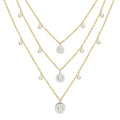 1/2 Ctw Shine Bright Round Cut Diamond 3-Layered Necklace in 14K Yellow and White Gold