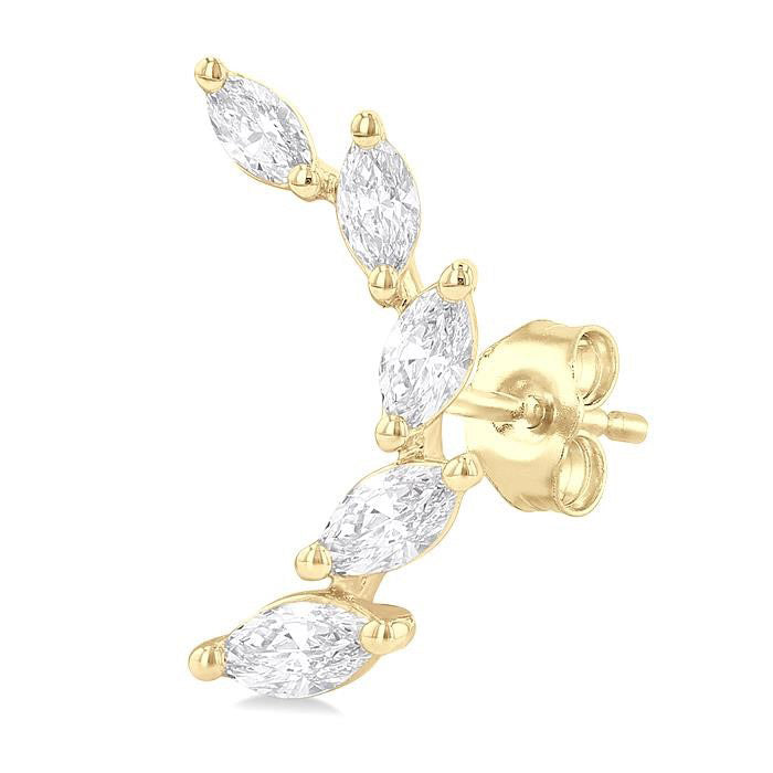 Marquise Shape Diamond Fashion Ear Climbers