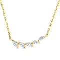 1/3 Ctw Graduated Marquise Cut Diamond Fashion Necklace in 14K Yellow Gold