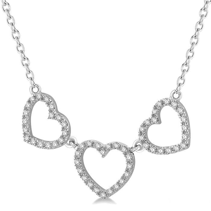 Tri Heart Shape Diamond Necklace