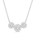 1 1/2 Ctw 3-Stone Shine Bright Round Cut Diamond Necklace in 14K White Gold