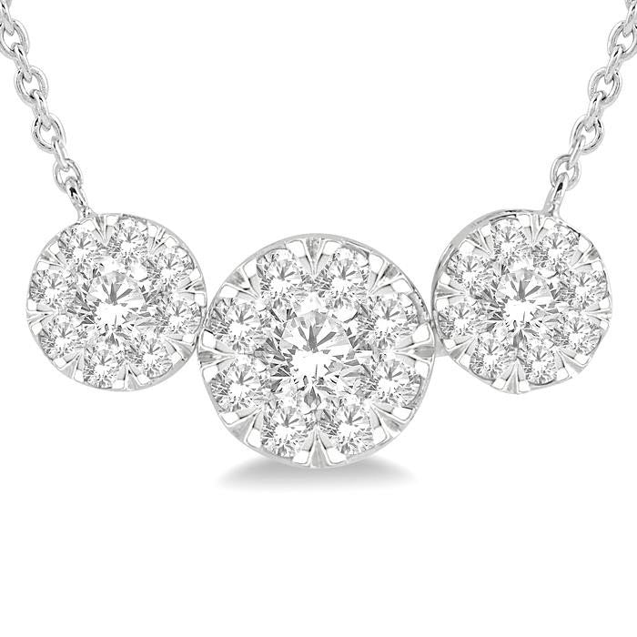 Fable Yvette Round Shape Past Present & Future Shine Bright Essential Diamond Necklace