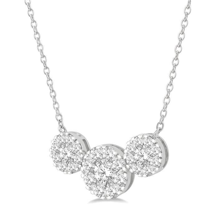 Sonata Round Shape Past Present & Future Shine Bright Essential Diamond Necklace