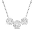1/2 Ctw 3-Stone Shine Bright Round Cut Diamond Necklace in 14K White Gold