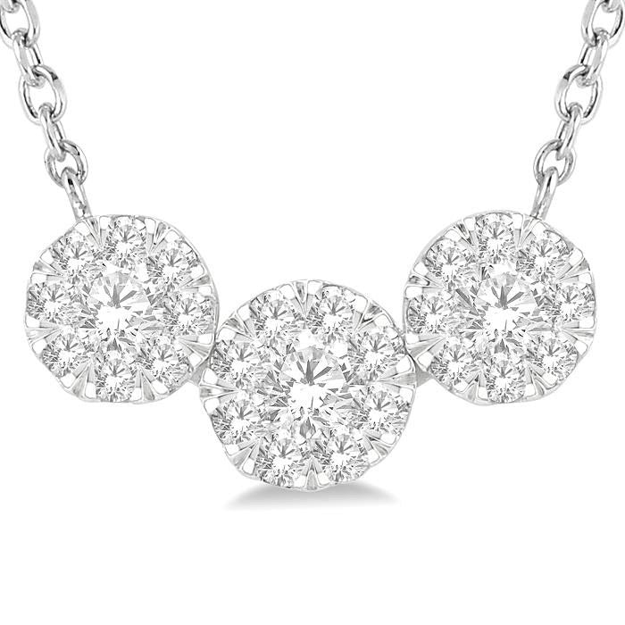 Delphine Ulyssa Round Shape Past Present & Future Shine Bright Essential Diamond Necklace