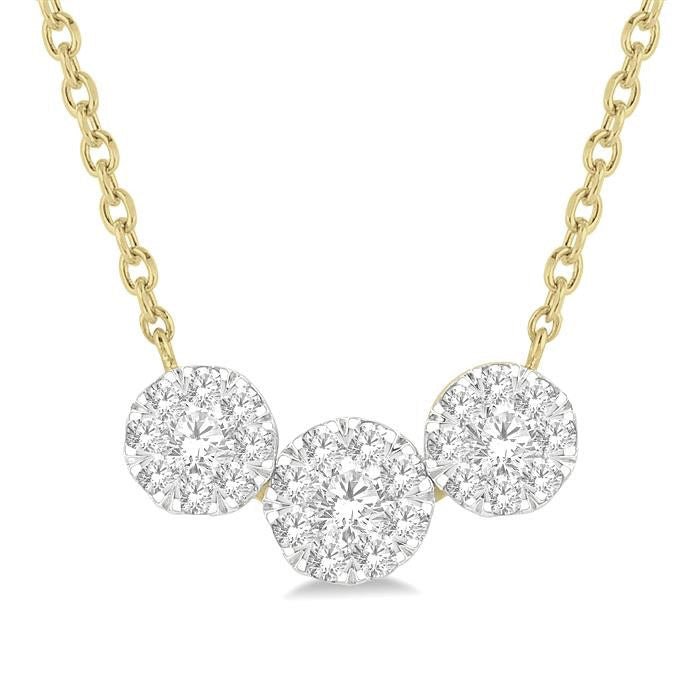 Poise Round Shape Past Present & Future Shine Bright Essential Diamond Necklace