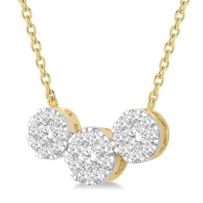 Poise Round Shape Past Present & Future Shine Bright Essential Diamond Necklace