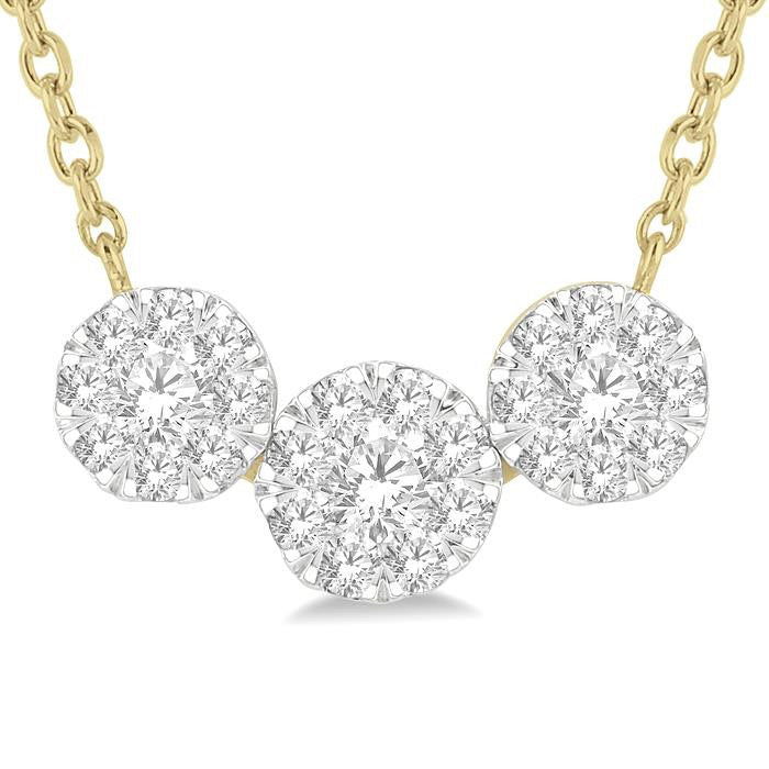 Poise Round Shape Past Present & Future Shine Bright Essential Diamond Necklace