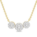 1/3 Ctw 3-Stone Shine Bright Round Cut Diamond Necklace in 14K Yellow and White Gold