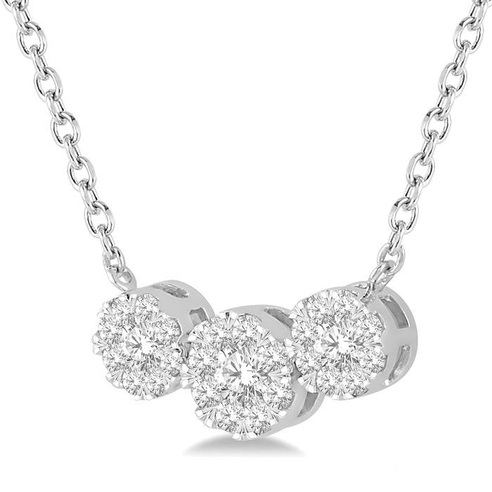 Nyx Nerissa Round Shape Past Present & Future Shine Bright Essential Diamond Necklace