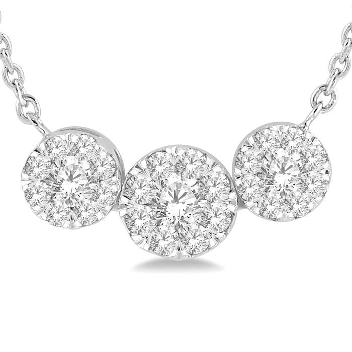 Nyx Nerissa Round Shape Past Present & Future Shine Bright Essential Diamond Necklace