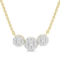 1/3 Ctw 3-Stone Shine Bright Round Cut Diamond Necklace in 14K Yellow and White Gold