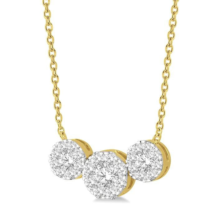 Thistle Nimbus Round Shape Past Present & Future Shine Bright Essential Diamond Necklace
