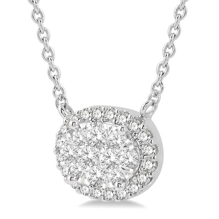 Serenade Brisa Oval Shape East-West Halo Shine Bright Essential Diamond Pendant