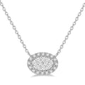 Blossom Aquila Oval Shape East-West Halo Shine Bright Essential Diamond Pendant