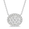 Rill Thalia Oval Shape East-West Halo Shine Bright Essential Diamond Pendant