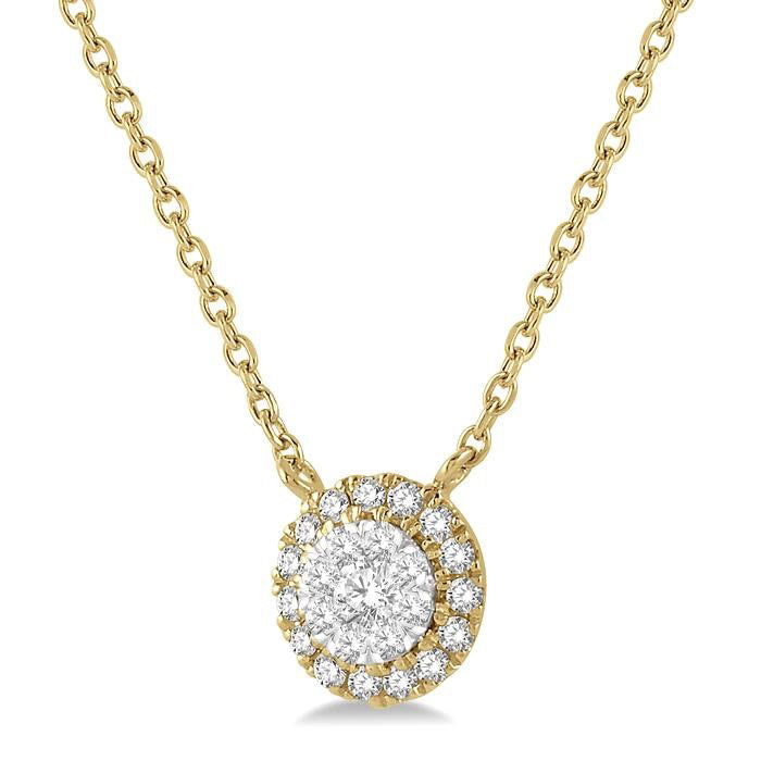 Meadow Sable Round Shape Halo Shine Bright Essential Diamond Pendant