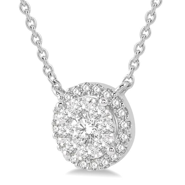 Elysian Lilith Round Shape Halo Shine Bright Essential Diamond Pendant