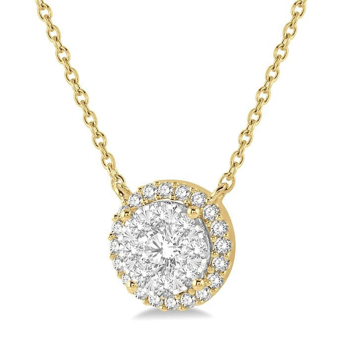 Chantilly Sable Round Shape Halo Shine Bright Essential Diamond Pendant