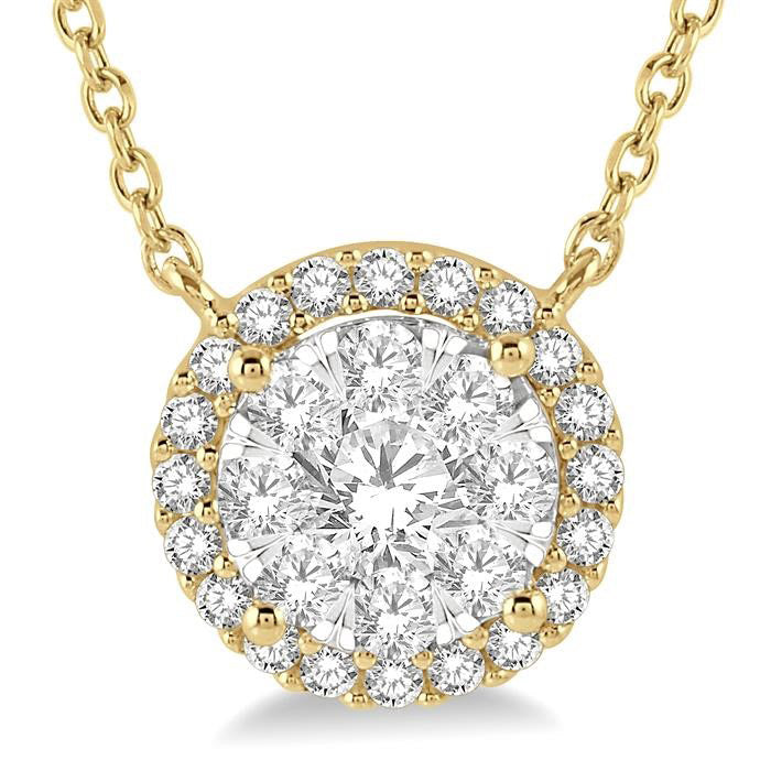 Chantilly Sable Round Shape Halo Shine Bright Essential Diamond Pendant