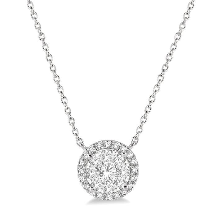 Zofia Heritage Round Shape Halo Shine Bright Essential Diamond Pendant