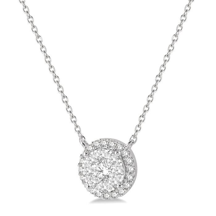 Zofia Heritage Round Shape Halo Shine Bright Essential Diamond Pendant