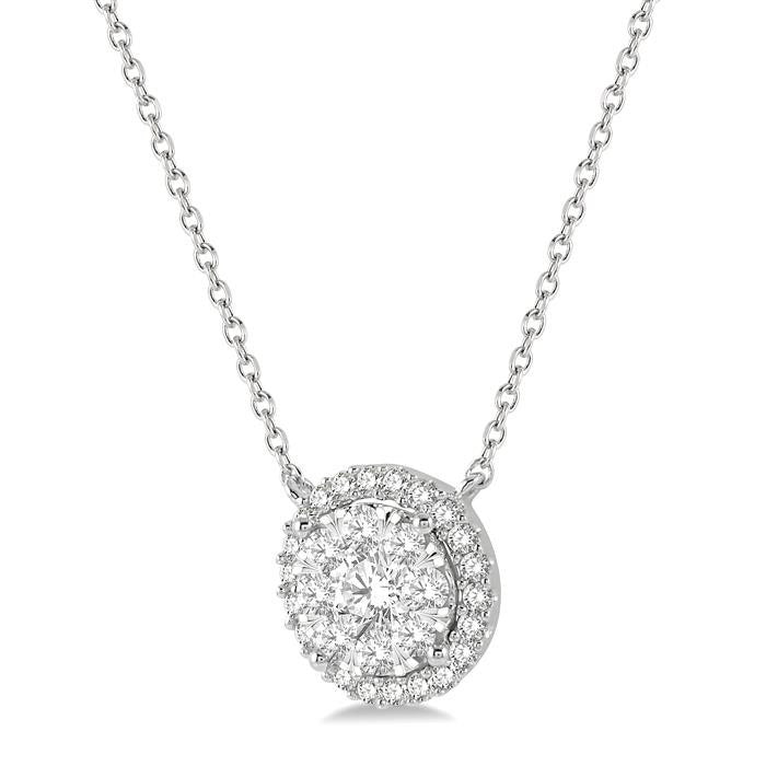 Drift Quorra Round Shape Halo Shine Bright Essential Diamond Pendant