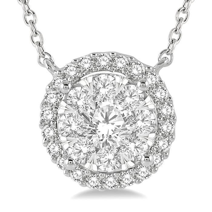 Drift Quorra Round Shape Halo Shine Bright Essential Diamond Pendant