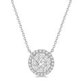 3/4 Ctw Circular Round Cut Diamond Shine Bright Pendant With Chain in 14K White Gold