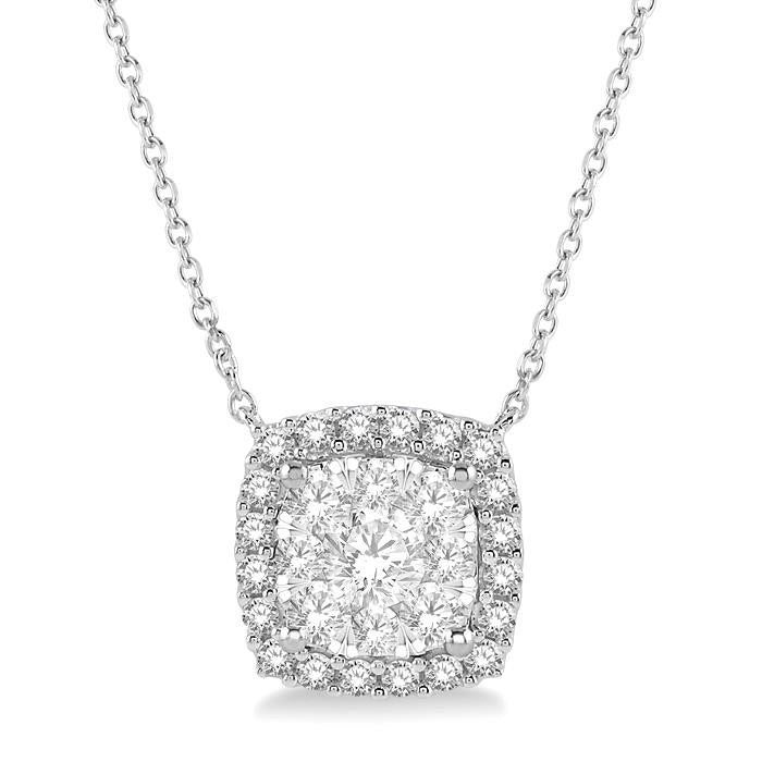 Heritage Gala Cushion Shape Halo Shine Bright Essential Diamond Pendant