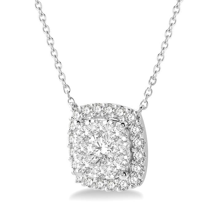 Heritage Gala Cushion Shape Halo Shine Bright Essential Diamond Pendant
