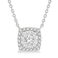 1/2 Ctw Cushion Shape Shine Bright Diamond Pendant With Chain in 14K White Gold