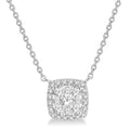 Silhouette Selene Cushion Shape Halo Shine Bright Essential Diamond Pendant