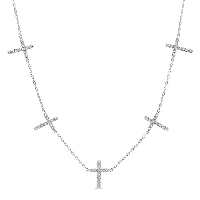 Jubilee Wynn Cross Diamond Fashion Station Necklace