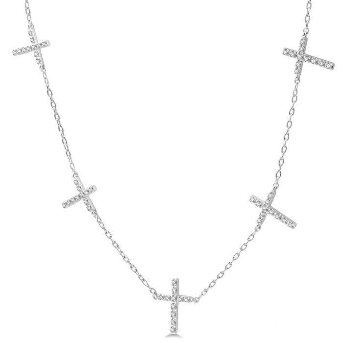 Jubilee Wynn Cross Diamond Fashion Station Necklace