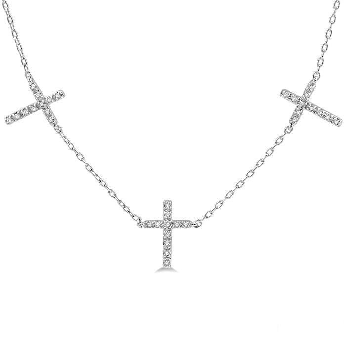 Jubilee Wynn Cross Diamond Fashion Station Necklace